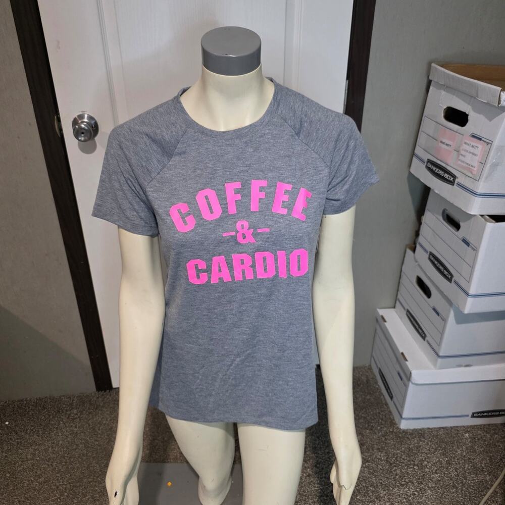 Coffee& cardio gray t-shirt